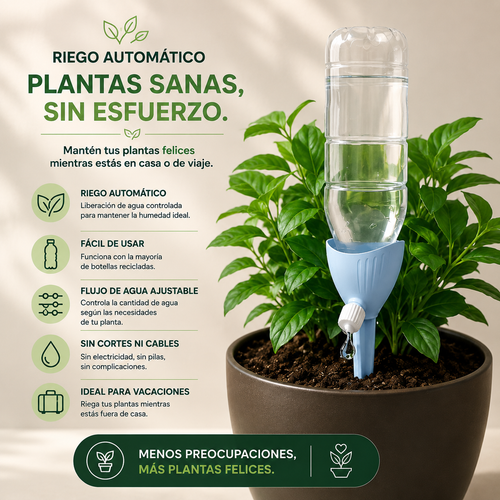 Bloomora AquaEstacas™ | Sistema de Riego Automatico Por Goteo Para Plantas
